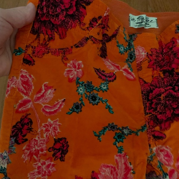 NWOT Free People We The Free Floral High Waisted Flare Velvet Pants 27 - Picture 3 of 6